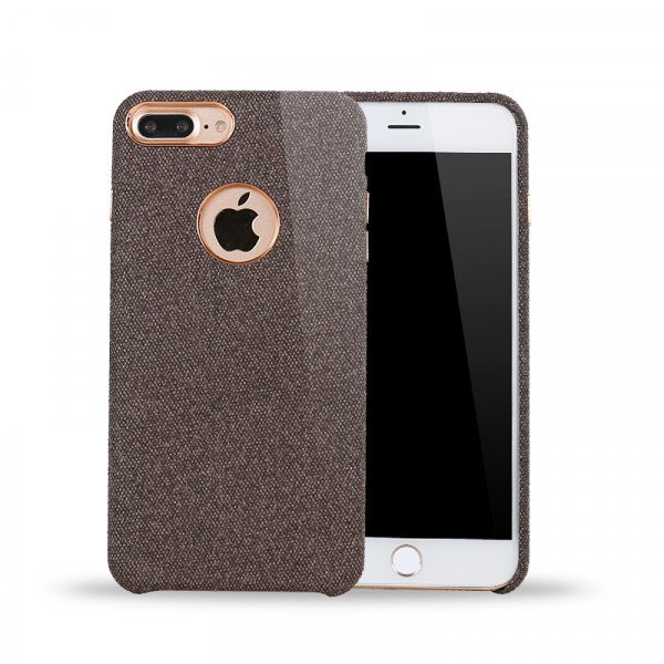 Wholesale iPhone 8 Plus / iPhone 7 Plus / iPhone 6S 6 Plus Wool Style Armor Hybrid Case (Brown)